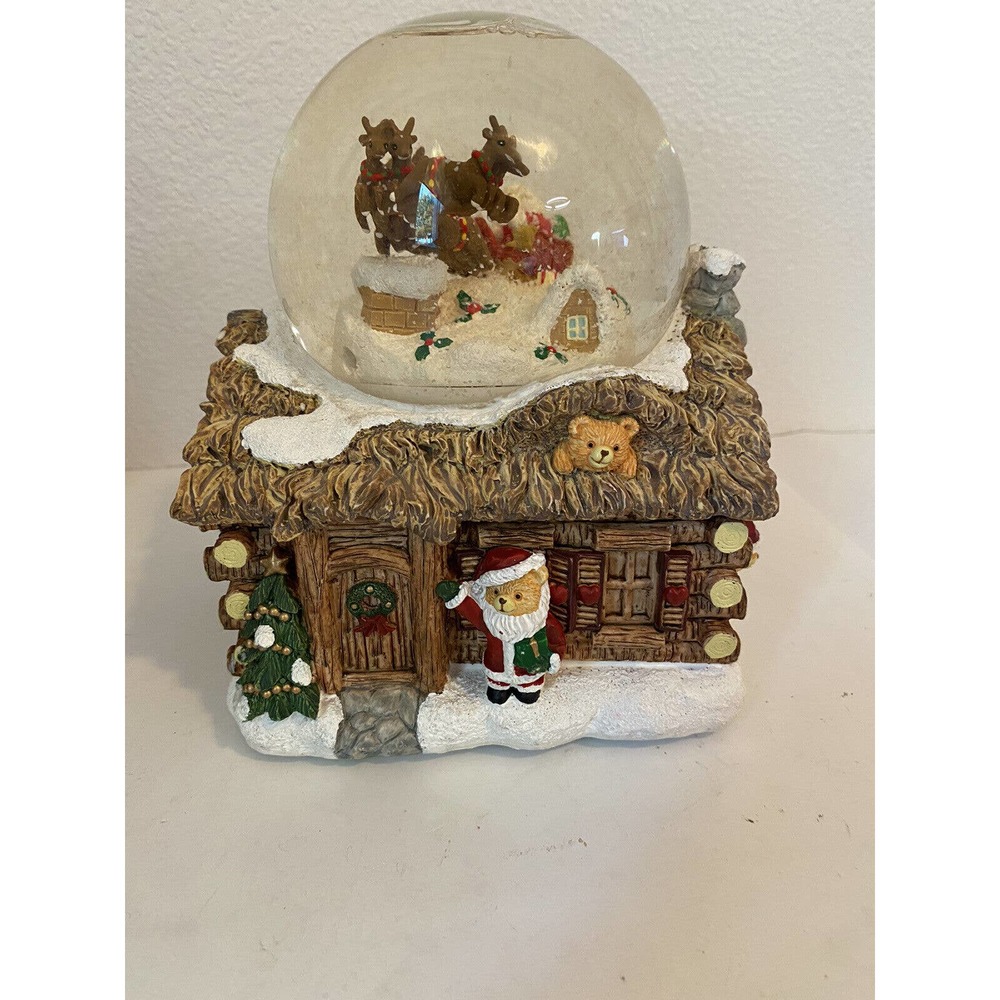 Magicflow Motion Globe Snow Globe music house figure santa reindeer vintage